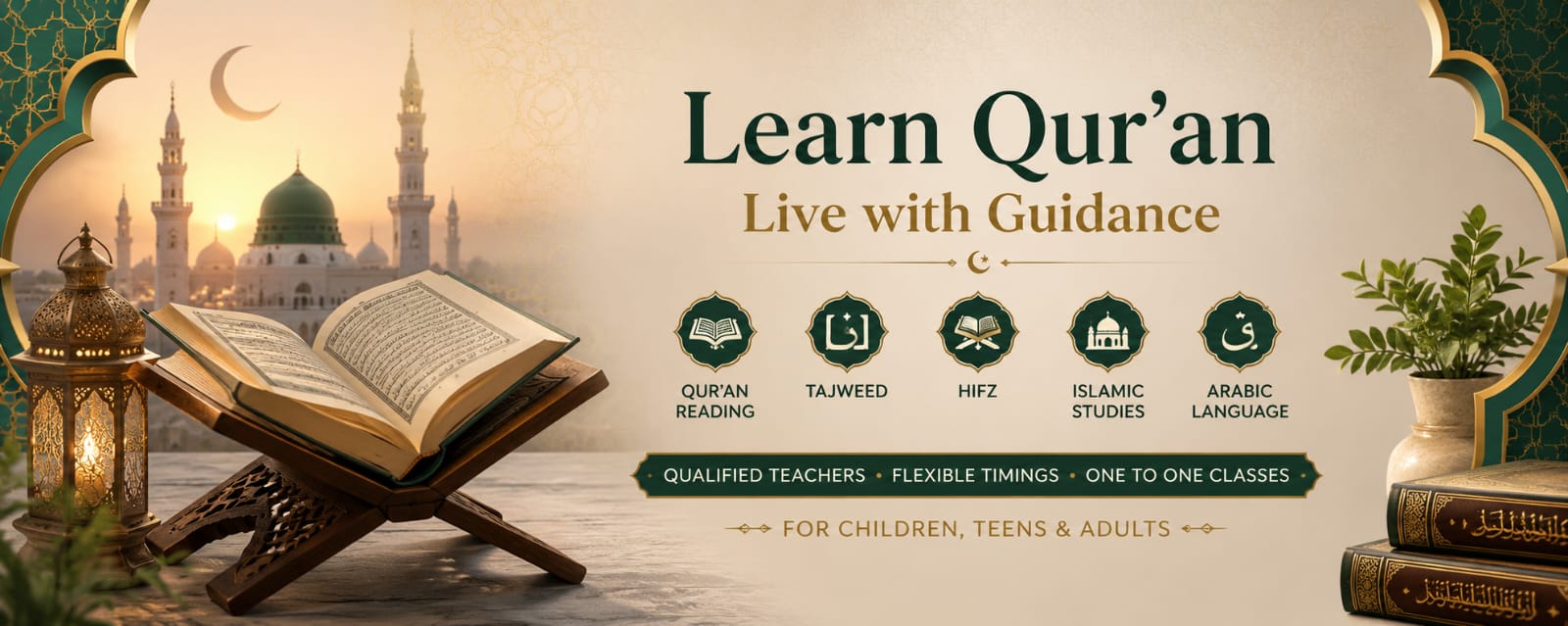 Learn Qur'an Live with Guidance Banner